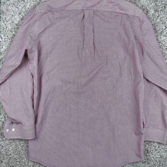 Brooks Brothers 346 Men's 15 - 2/3  Button Up Long Sleeve Red White Stripe Shirt - Picture 8 of 8